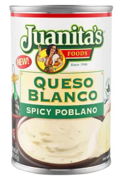 Can of Juanit's Queso Blanco Spicy Poblano