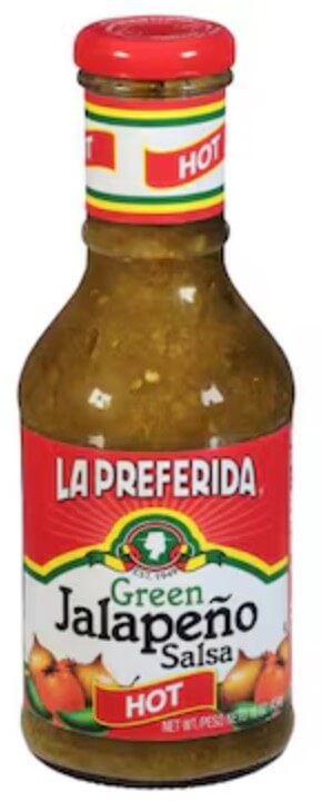 Jar of La Preferida Green Jalapeno Salsa Hot